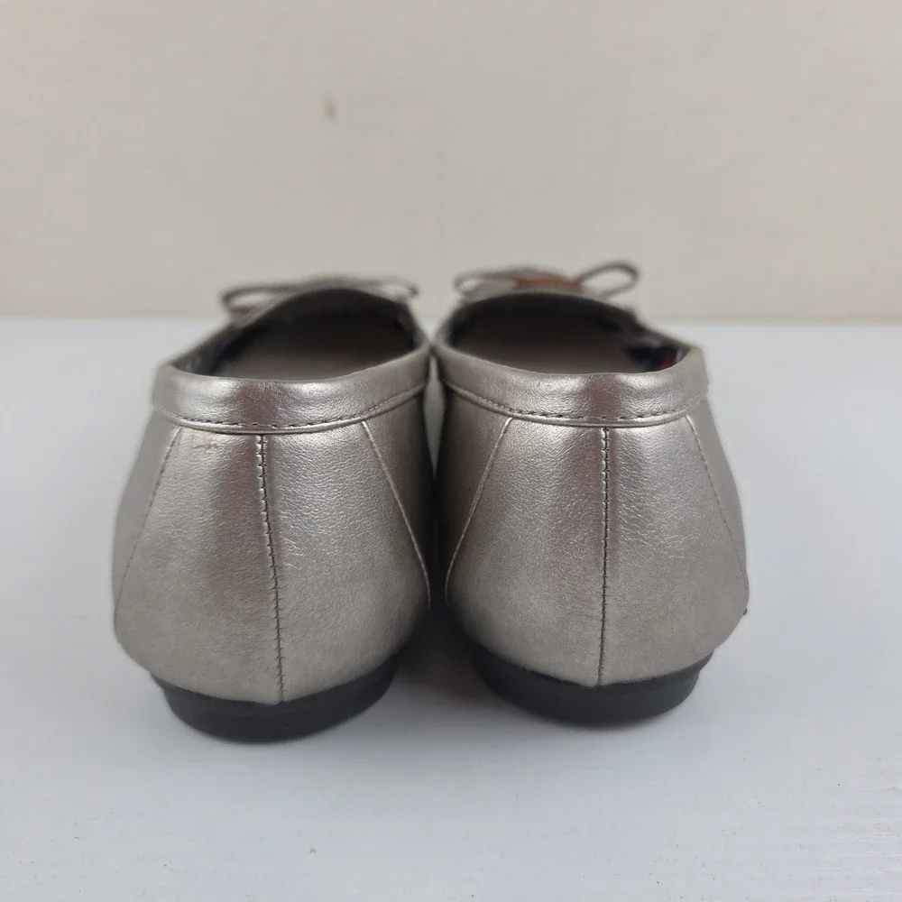 Anne Klein Jaren Gold Metallic Faux‎ Leather iFlex Loafers Women's Size 8.5 M